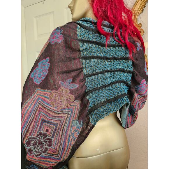 NWT Tan's Multicolored Pashmina Kimono Body Wrap Scarf One Size - Picture 7 of 7
